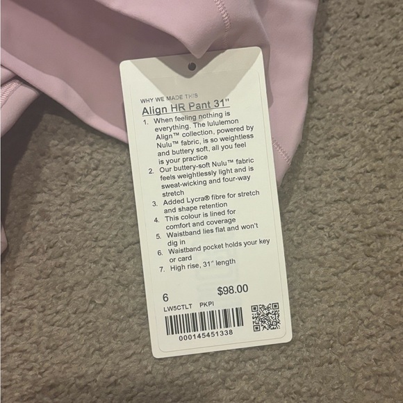 Lululemon align leggings sz 6 NWT - Picture 4 of 5